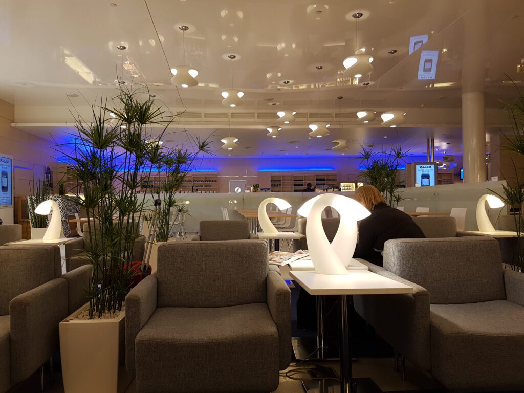 Finnair business lounge seating