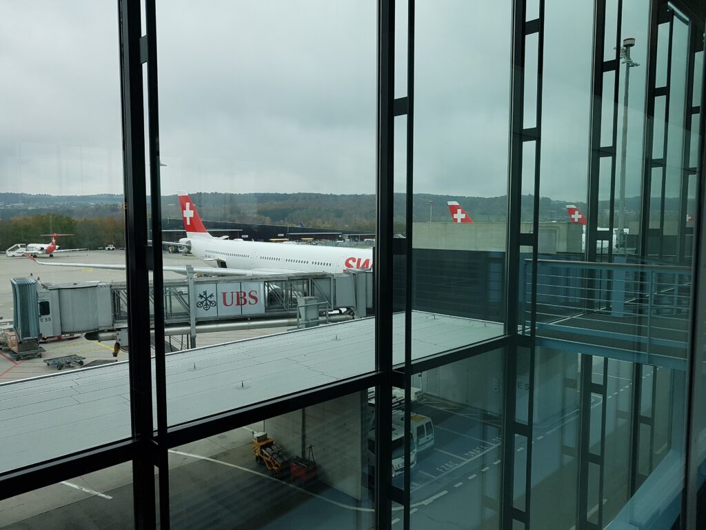 View from Swiss business lounge