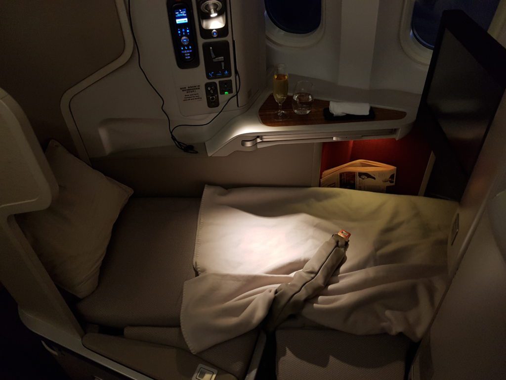 Cathay Dragon First Class bed width