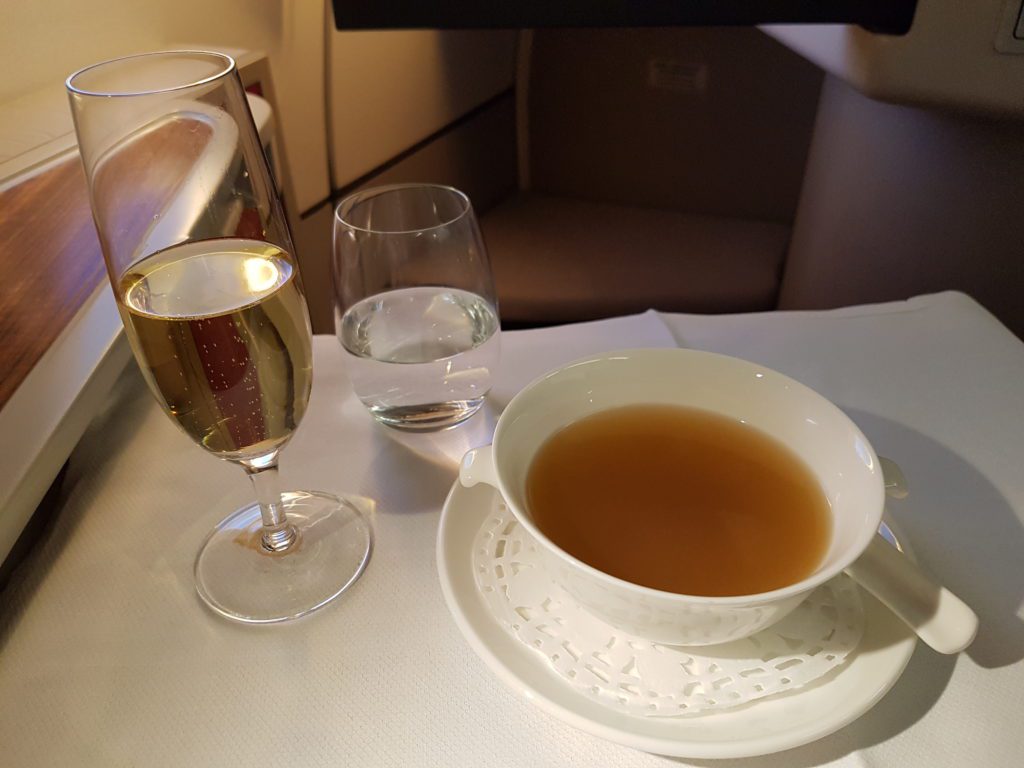 Cathay Dragon First Class dessert