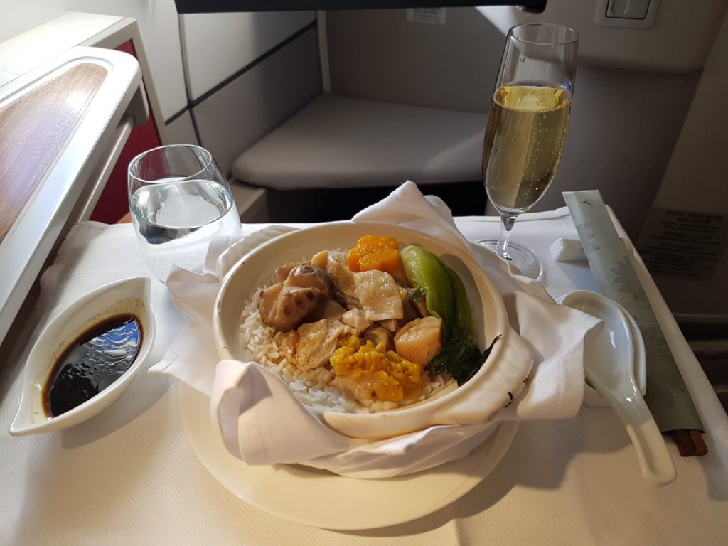 Cathay Dragon First Class main course