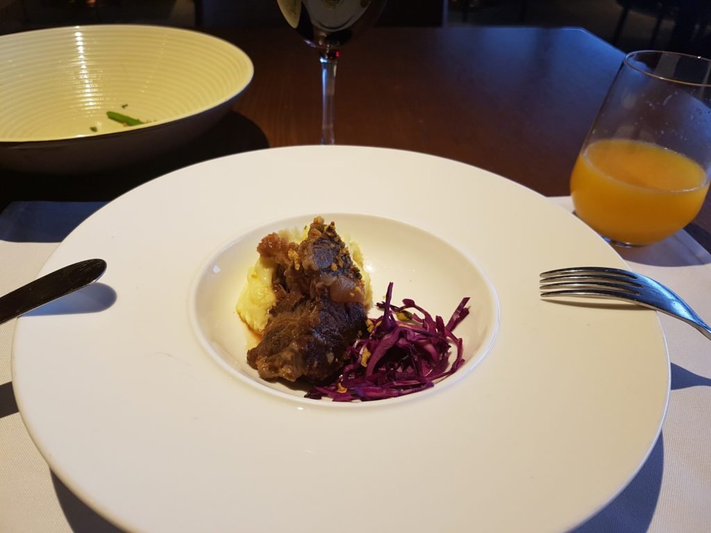 Pier First Class dining braised beef cheek main