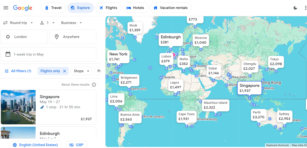 How To Utilize Google Flights Anywhere As Destination