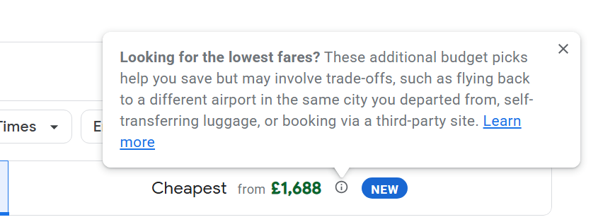 Google Flights Search The Cheapest Flights Tab