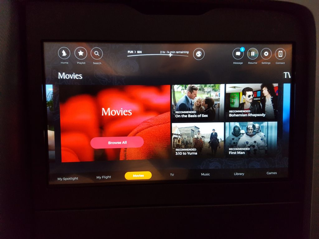 SQ 787 10 Business class movies