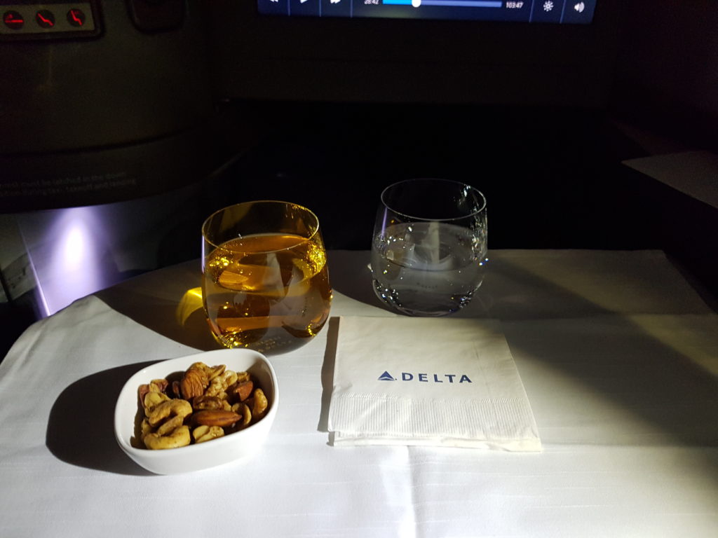 Delta One pre meal drink and warm nuts