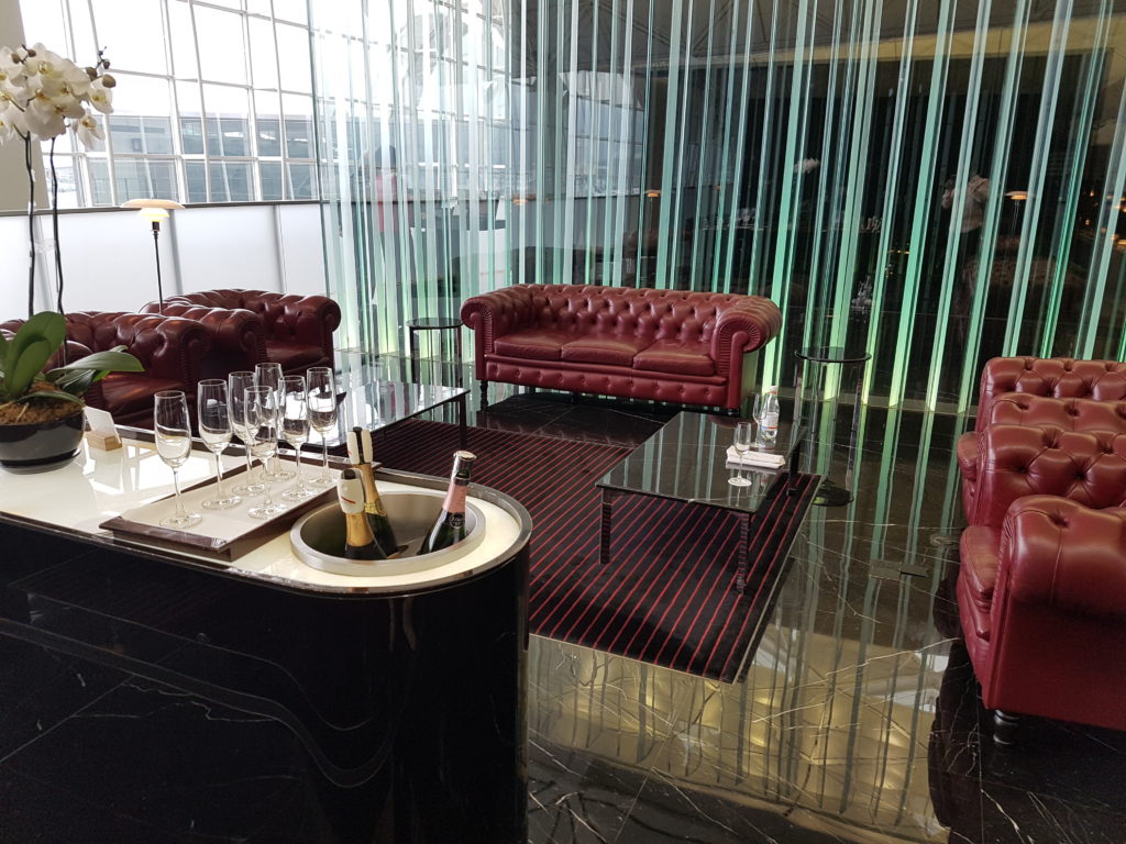 The Wing First Class bar areas