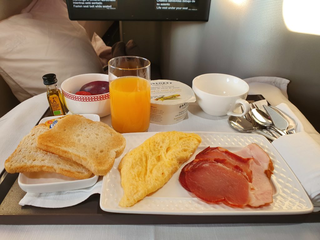 Iberia Business Class Breakfast