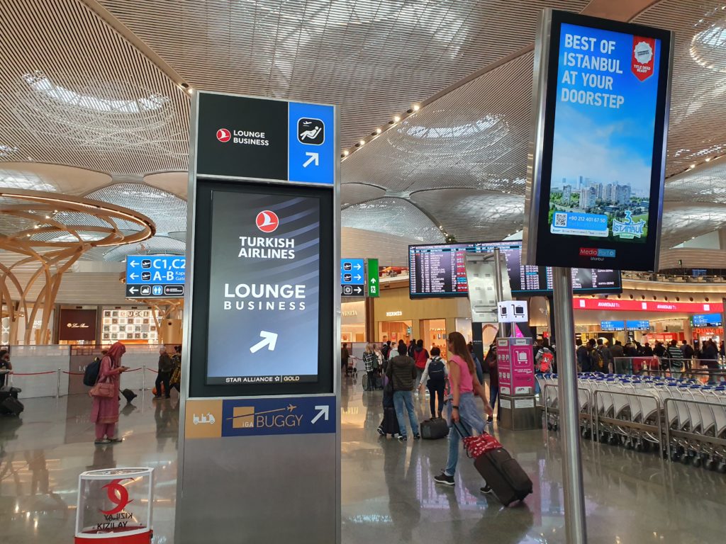 Turkish Lounge signage in terminal