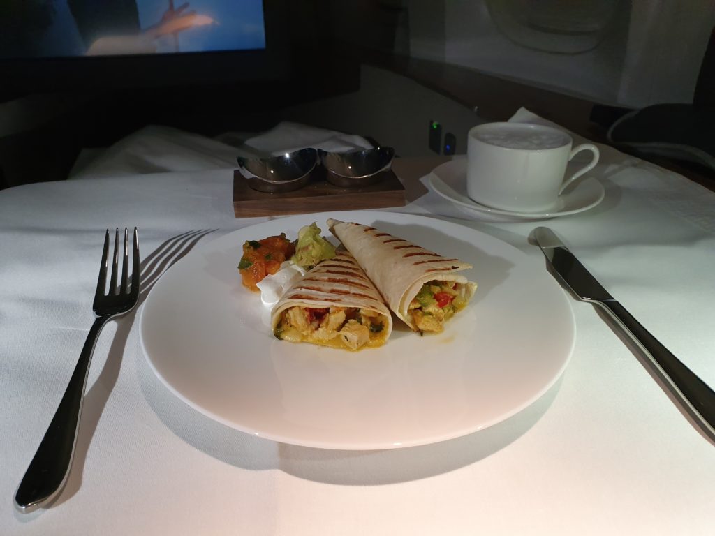 CX First Class All Day Dining Chicken Quesedilla