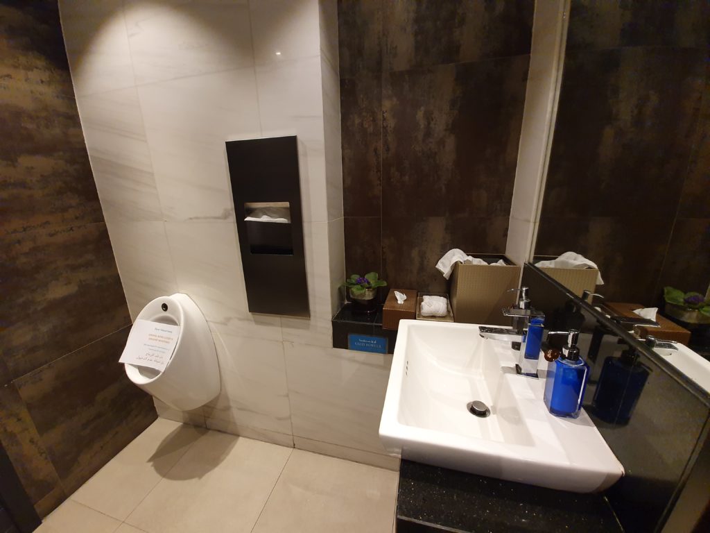 Oman Air First Business Class Lounge Restroom