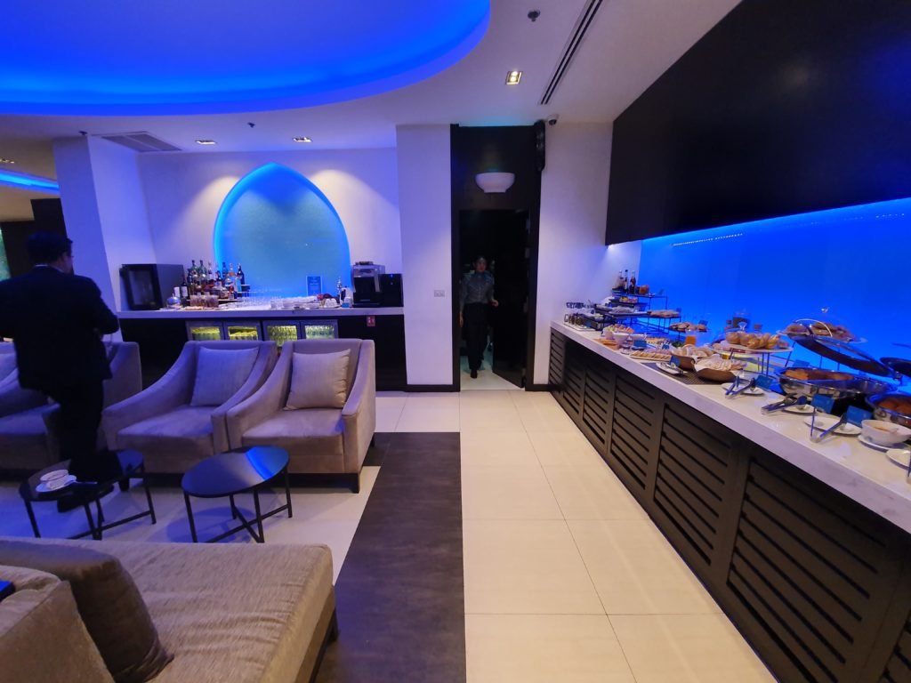 Oman Air First Business Class Lounge Self Service