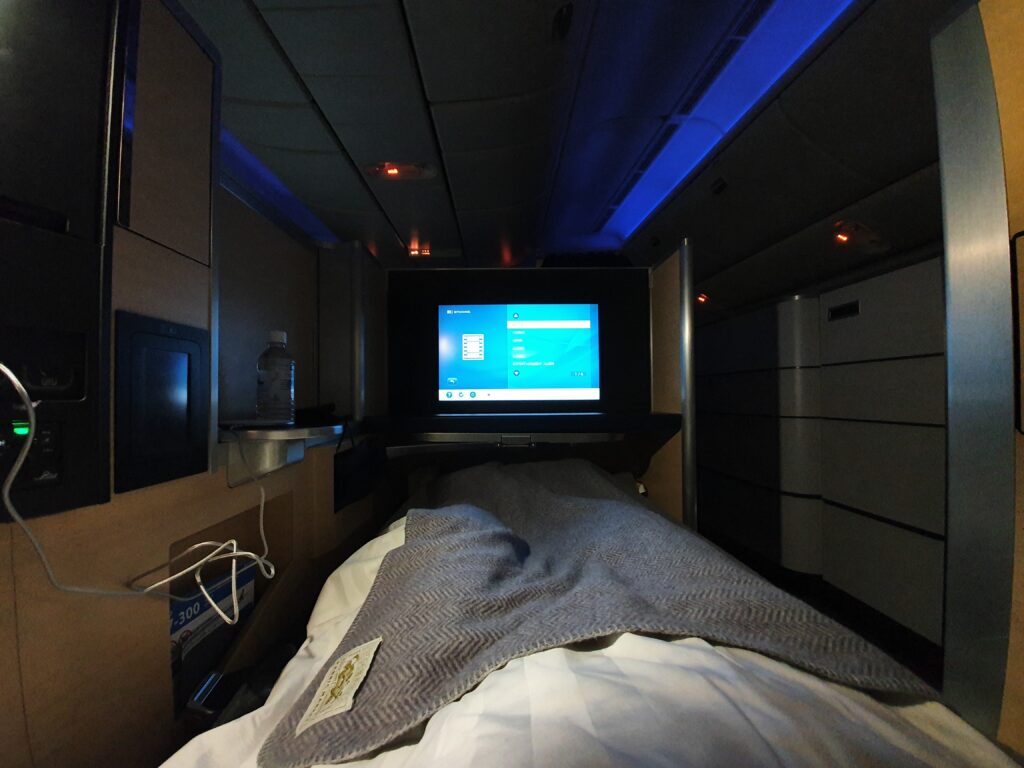 Tucked Up In Bed On ANA First Class