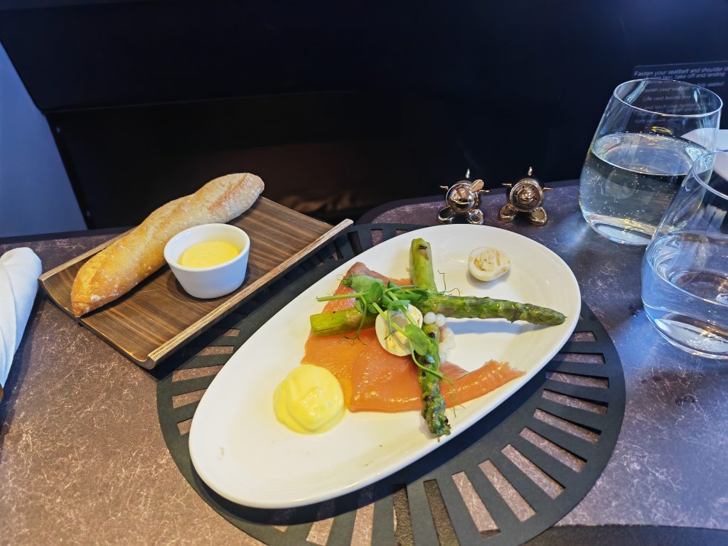 Virgin Upper Class LHR to TPA Smoked Salmon with Quail Eggs