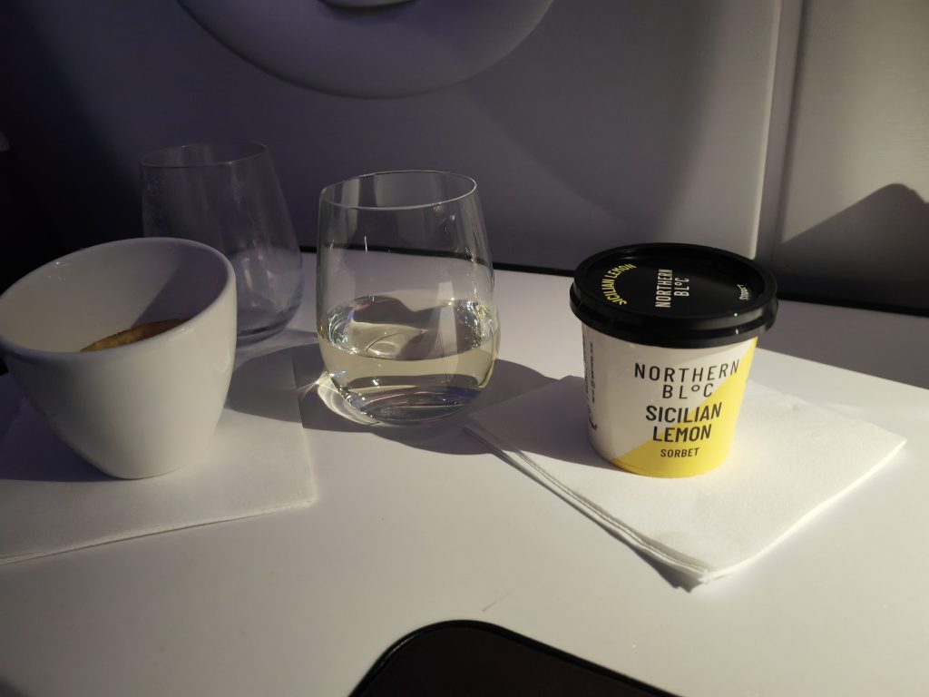 Virgin Upper Class Mid flight Ice Cream