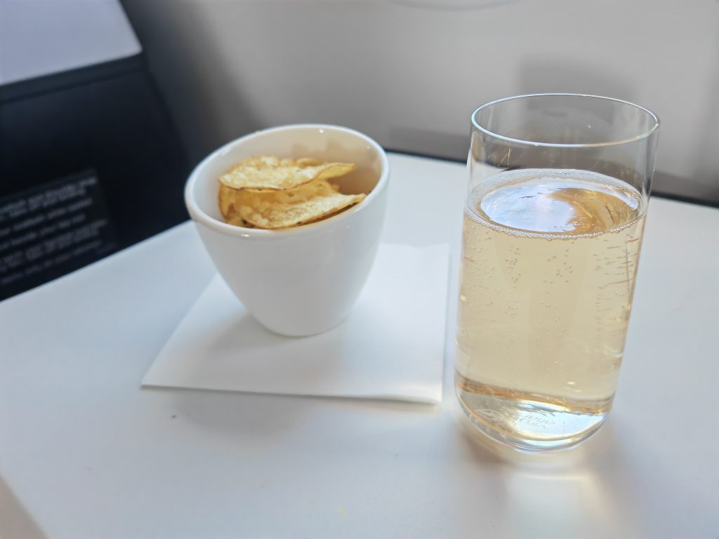 Virgin Upper Class Post Take Off Drinks & Crisps