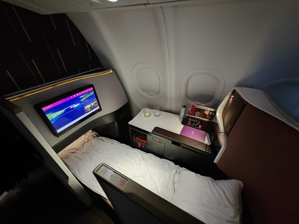 Virgin Upper Class Suite 1K in Bed Mode