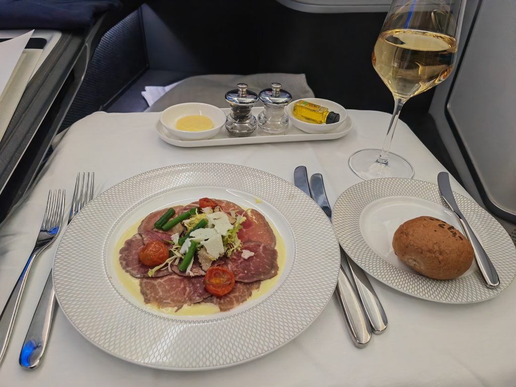 BA First Class To Mexico City Dry Aged West Country Beef Carpaccio