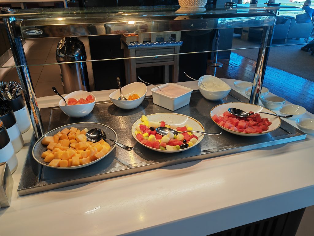 BA Lounge Gatwick Breakfast Fruits & Yogurts