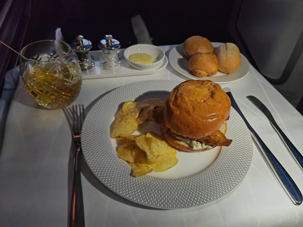 British Airways First Class To Mexico Signature Beef Burger Snack