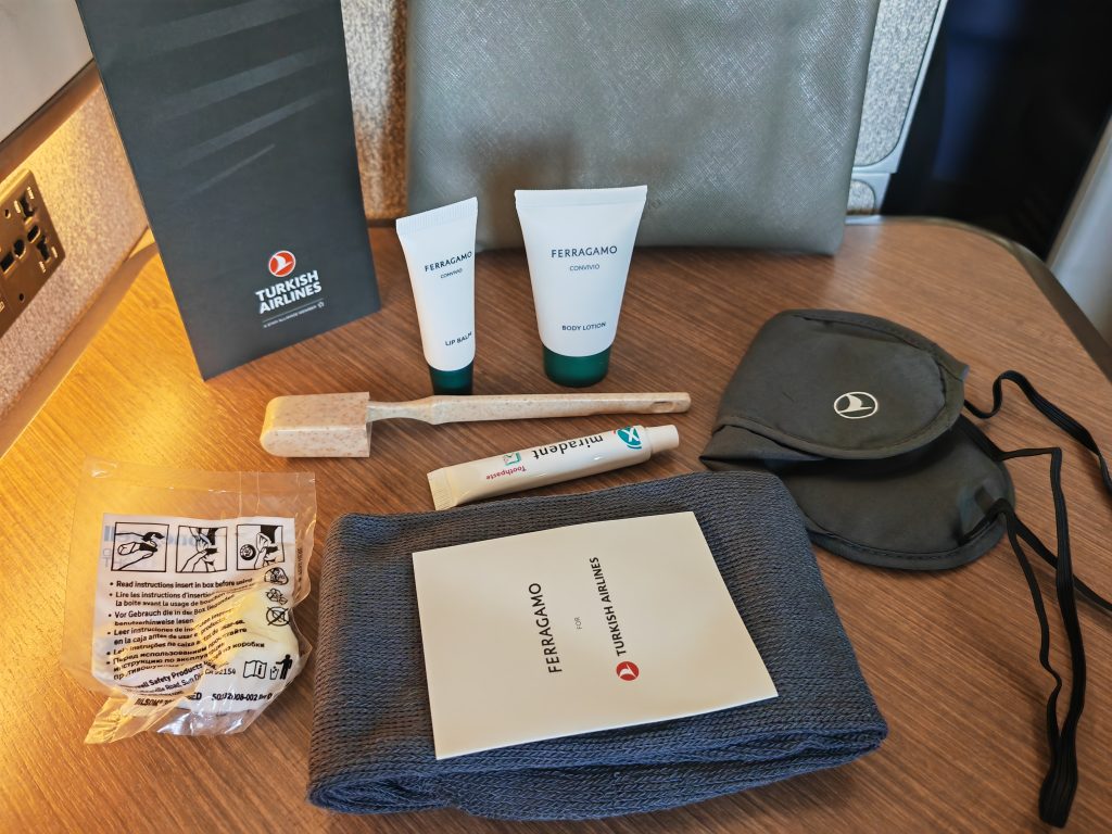 Turkish A350 Business Amenity Kit Contents