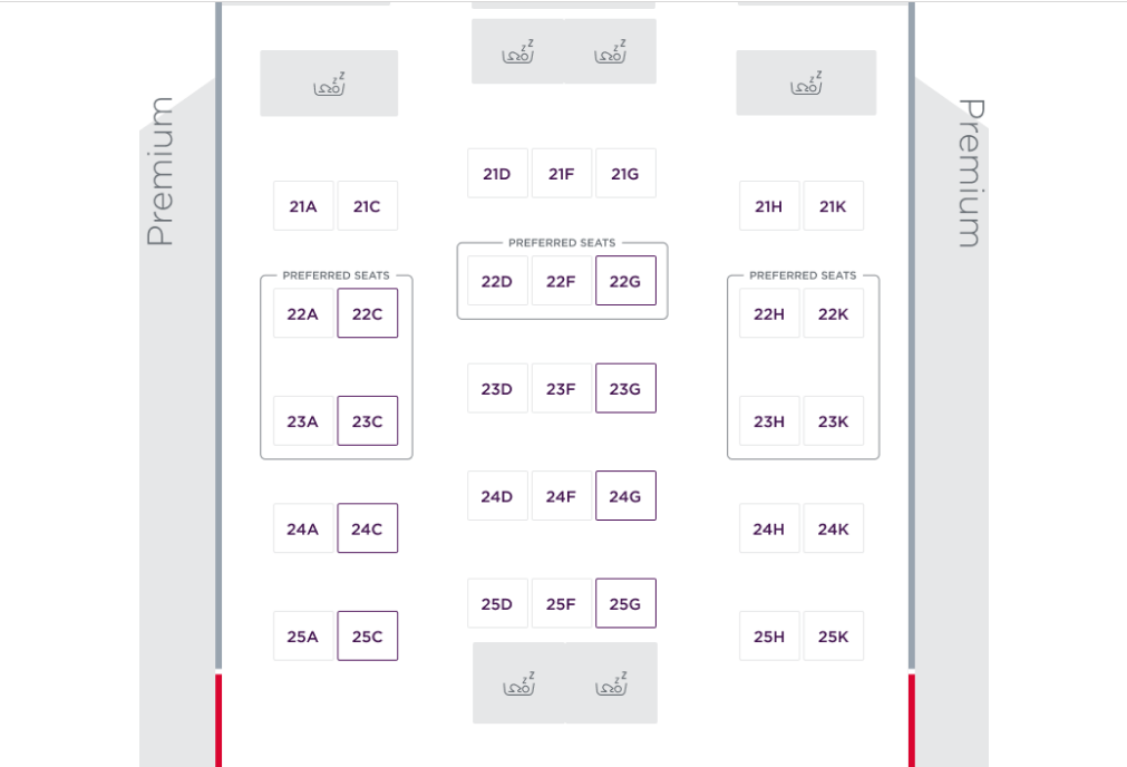 Virgin 787 Premium Cabin Seat Map