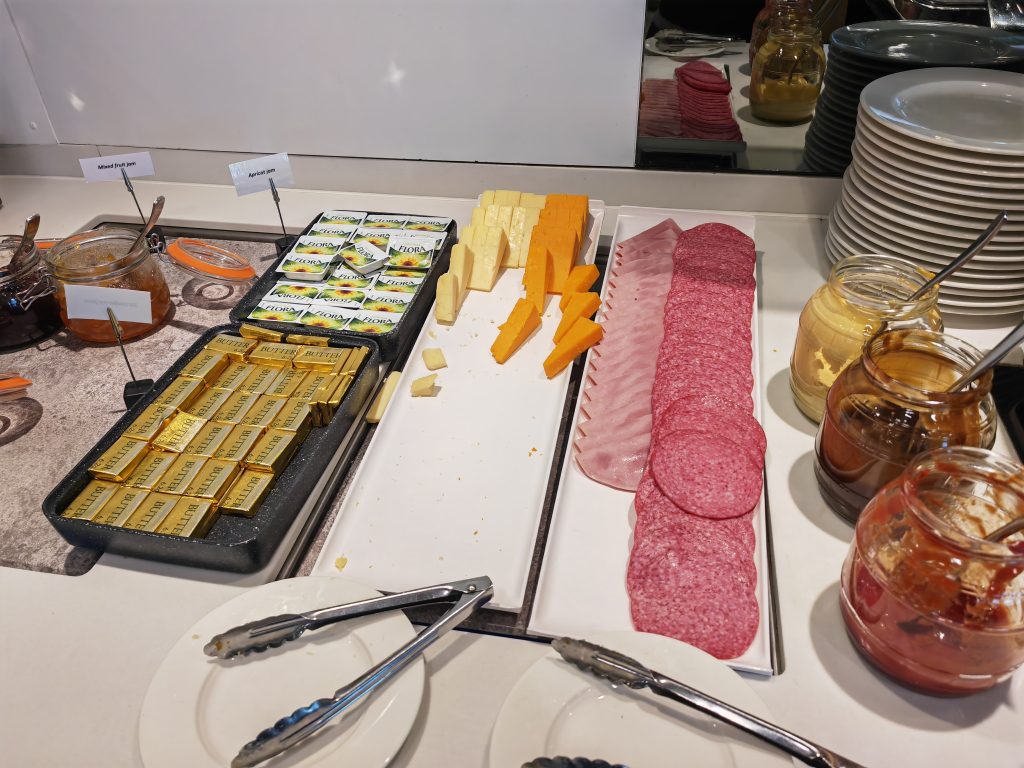 Lufthansa Senator Lounge LHR Cheese and Cold Cuts