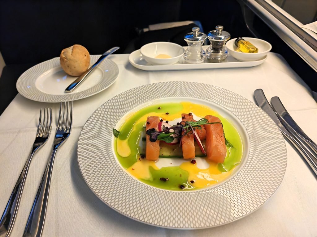 British Airways First Class Smoked Balik Salmon