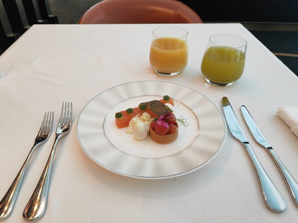 Etihad First Class Lounge Smoked Salmon Starter