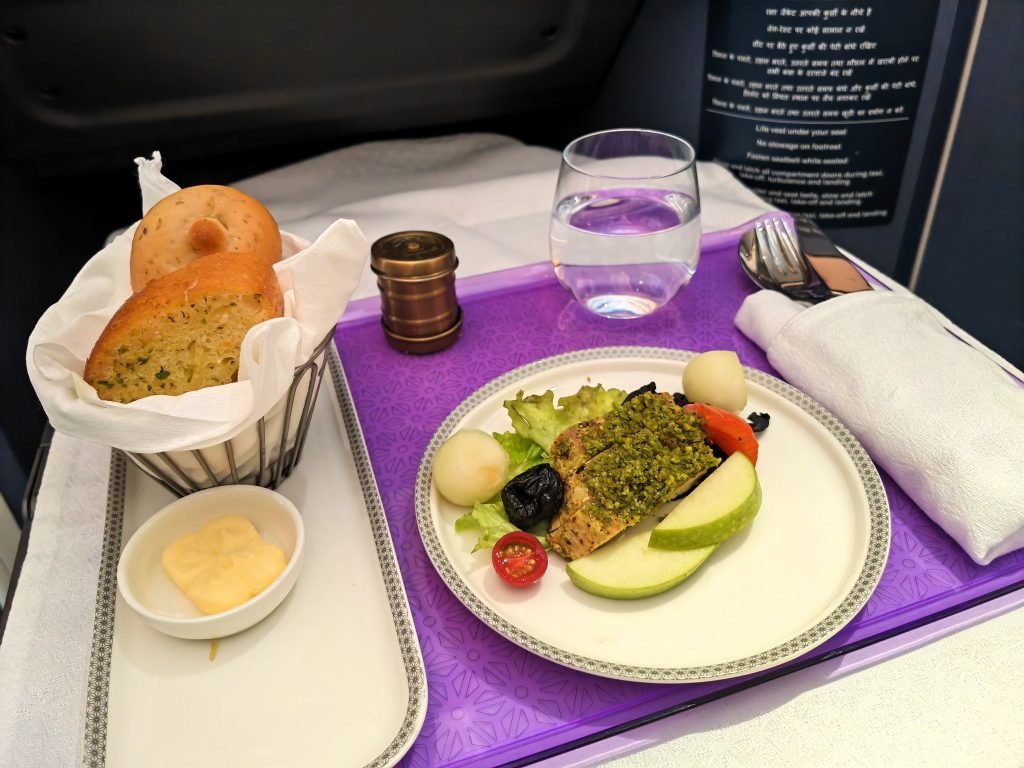 Air India A350 Business Class DEL LHR Lunch Starter