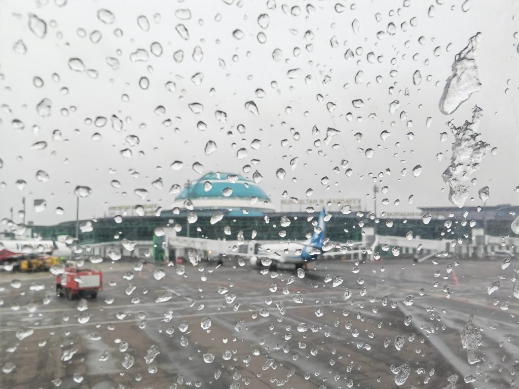 Rain & Ice On Turkish A330 Astana Airport