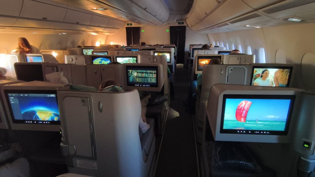 Air Mauritius A350 Business class Cabin Mid flight Air Mauritius A350 Business class Cabin Mid flight