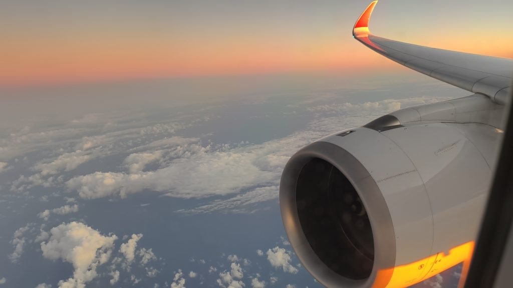 Air Mauritius A350 Sunset over Indian Ocean Air Mauritius A350 Sunset over Indian Ocean