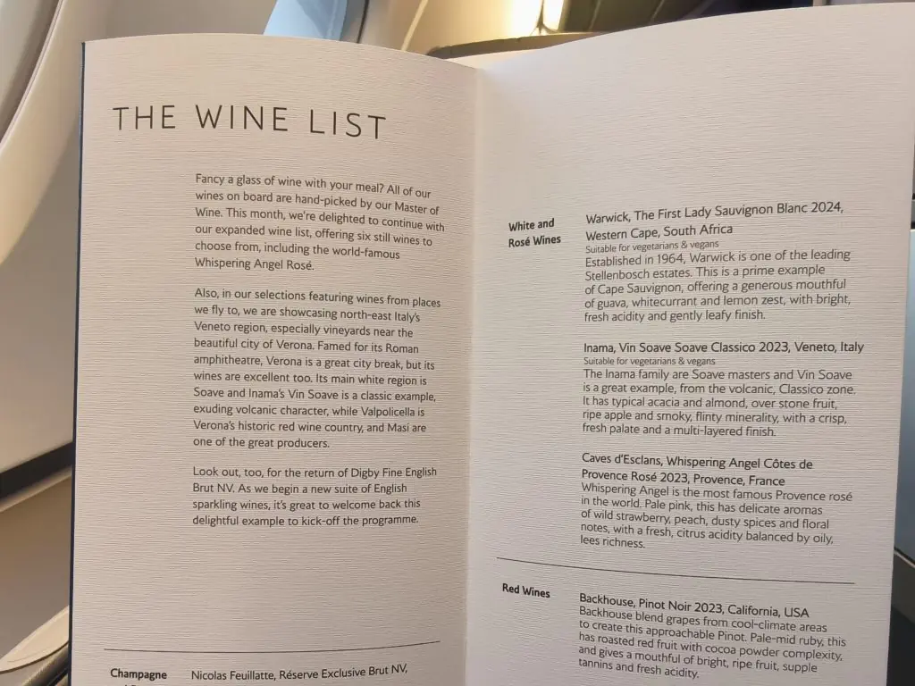 BA57 Club World Wine List