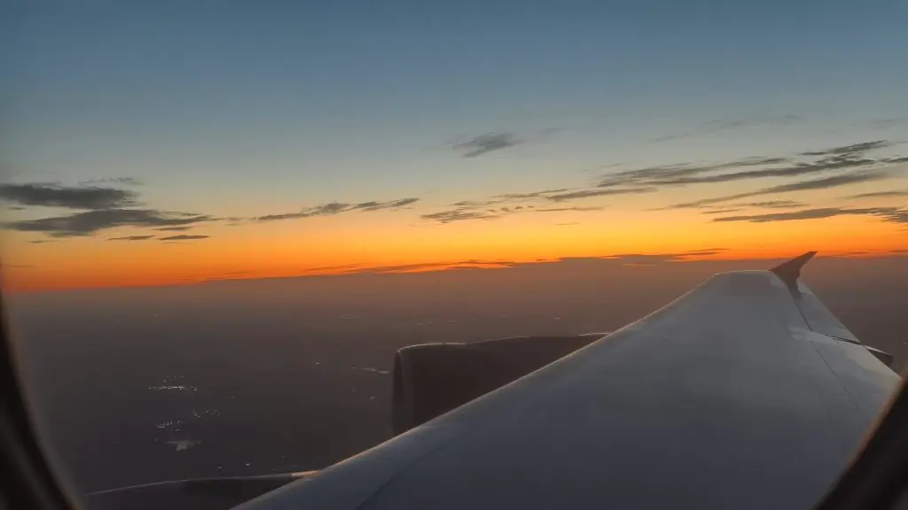 Sunset on Take off from British A380 Upper Deck