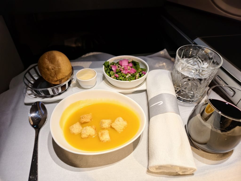 British Airways A350 Club Suites Nairobi Soup