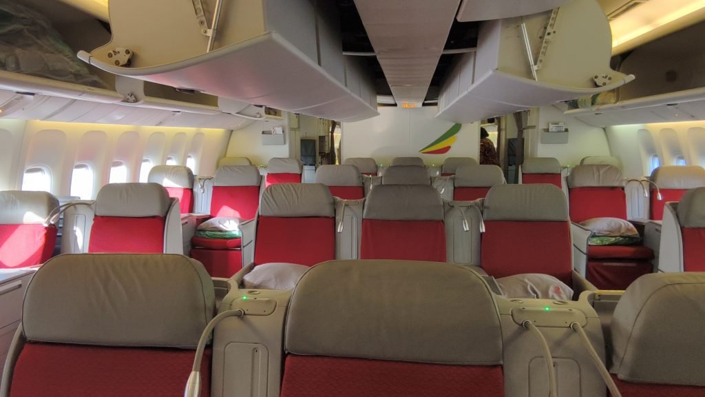 Ethiopian 777 Business Cabin