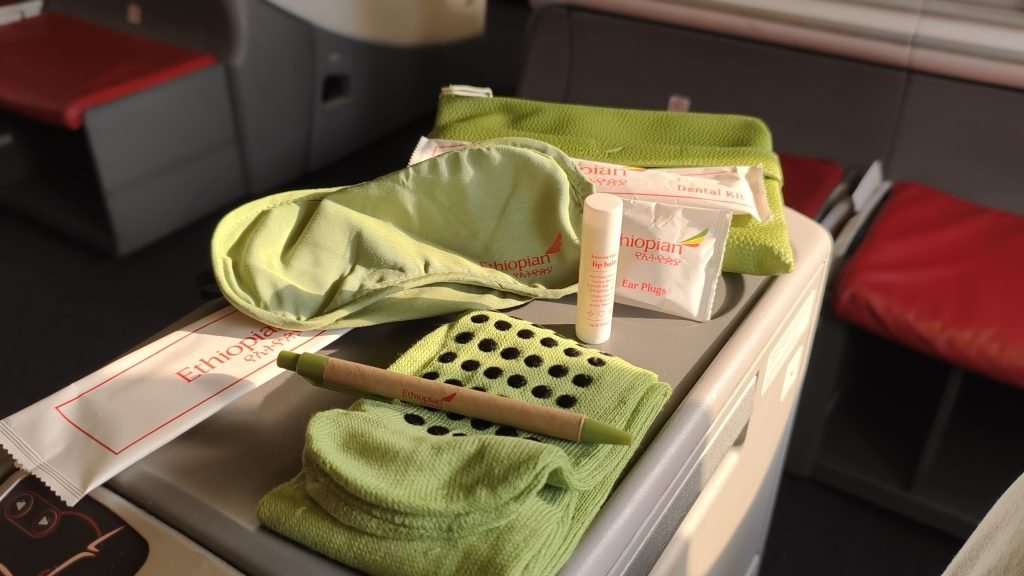 Ethiopian Business Class Amenity Kit Content