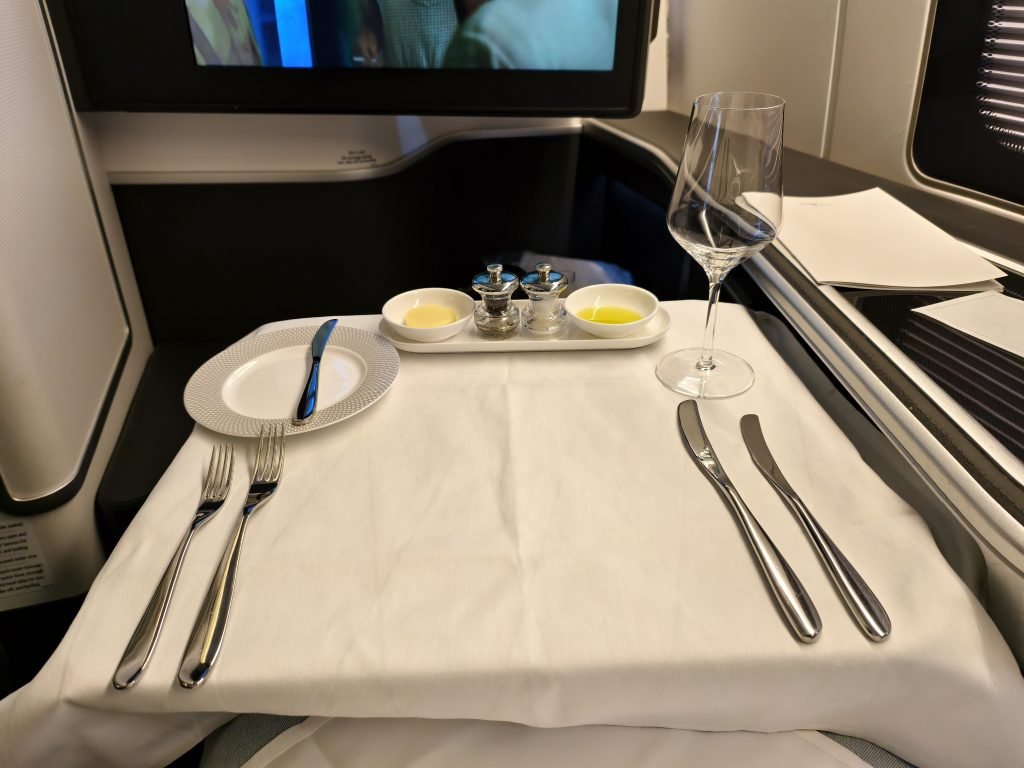 BA 777 First Class Dinner Time