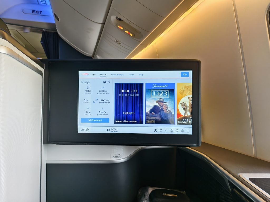 BA 777 First Class IFE