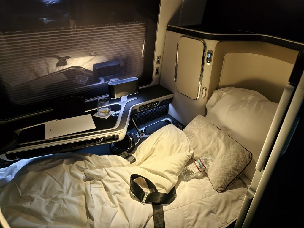 BA 777 First Class to New York Naptime
