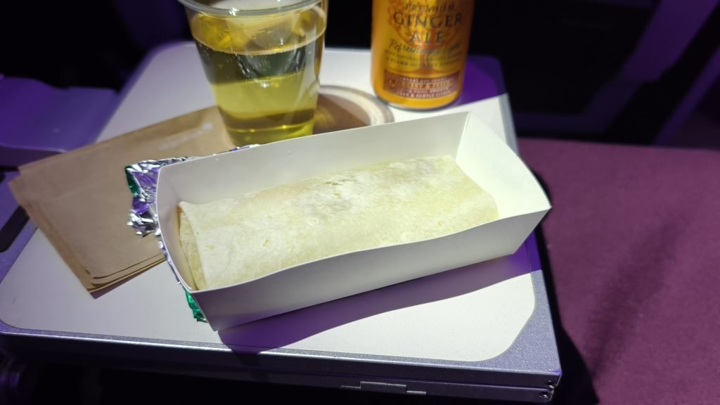 Virgin Premium midflight Burrito Seoul to LHR