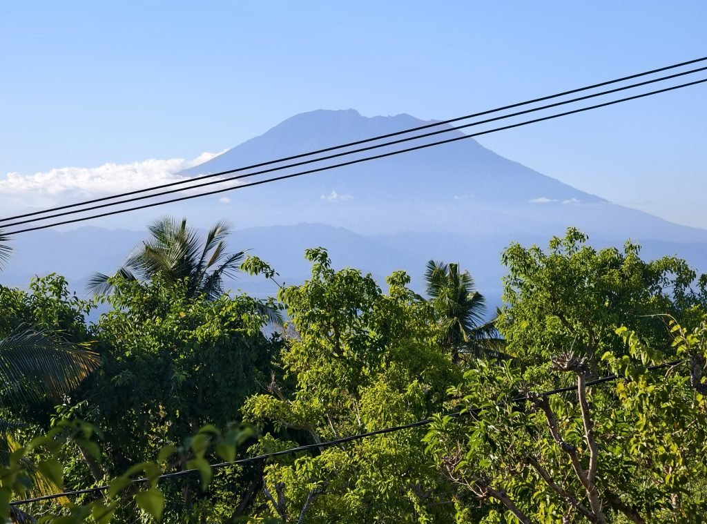 Clear Mount Agung Views from a hilly points in Nusa Penida