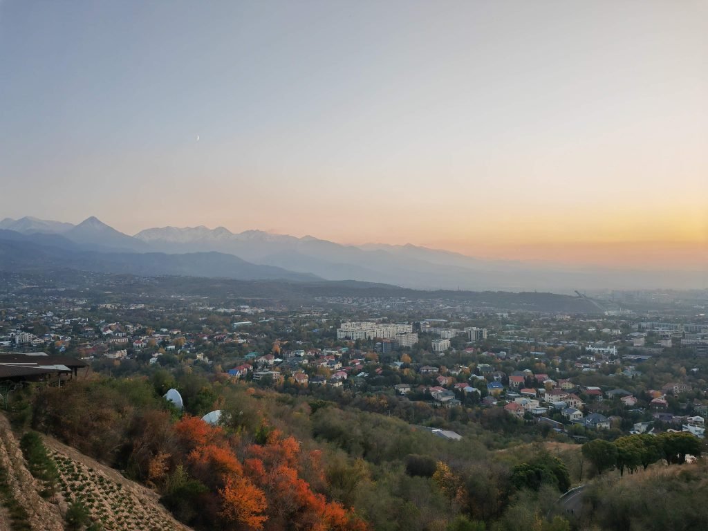 Sunset over Almaty City Sunset over Almaty City