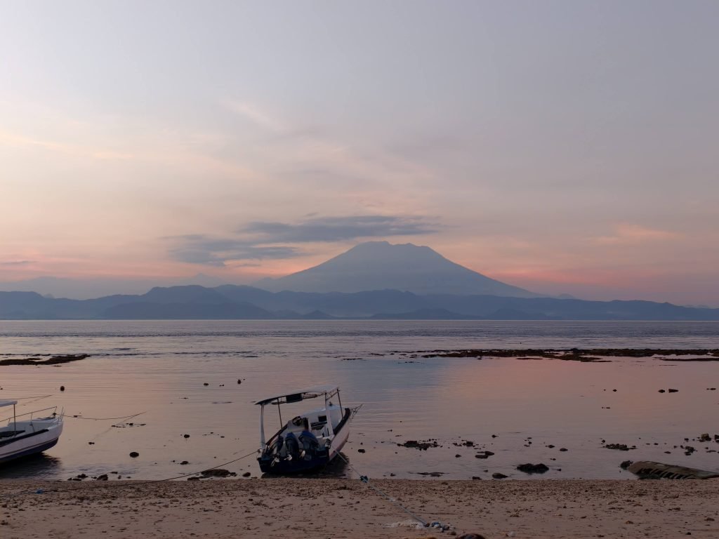 Sunset over Mt Agung Nusa Penida
