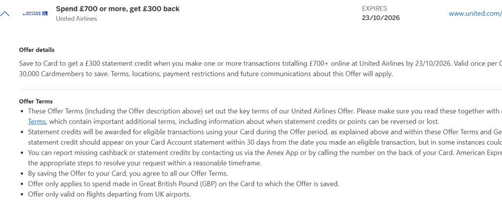 United x Amex Offer