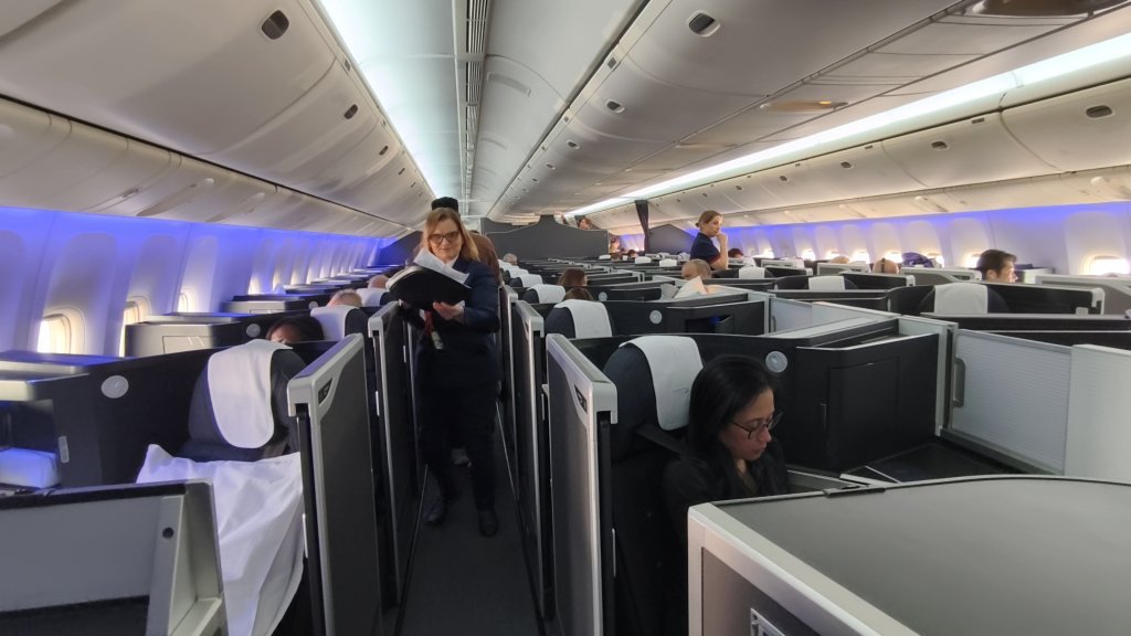 BA Club World Business Cabin at Boarding British Airways Club Suites 777 to Boston Boarding