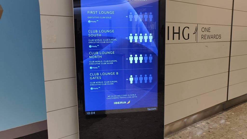 BA Lounge Occupancy Heathrow T5 BA Lounge Occupancy Heathrow T5