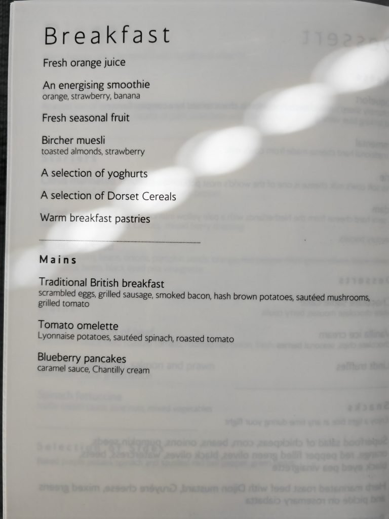 BA250 FirstClass Menu4