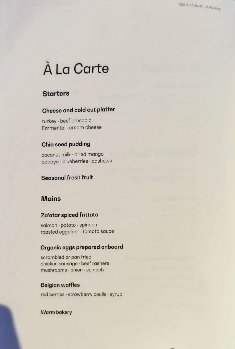 SV856 Business Class Menu 3